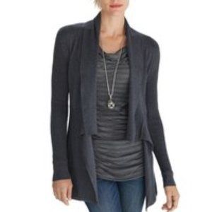 White House Black Markey WHBM Open Front Drape Neck Open Cardigan